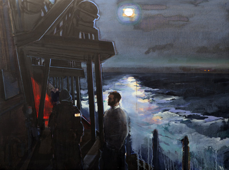 'Moonlight Passage' - 57 x 76.5cm, Oil on paper, 2013