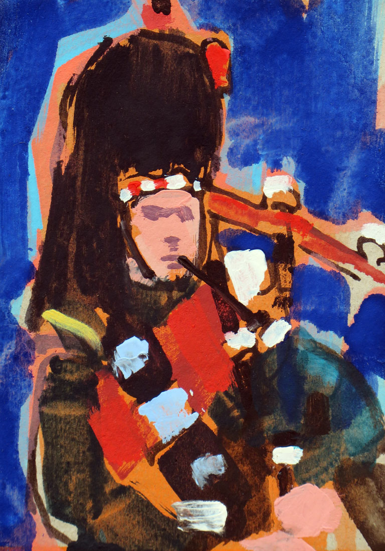 'Piper III' - 15 x 10.5cm, Oil on card, 2016