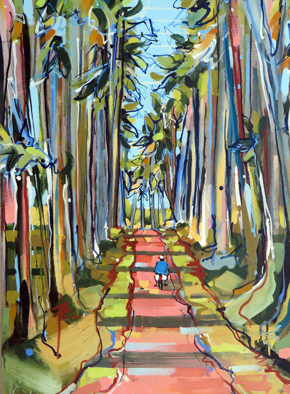 'Through the Palms' - 60 x 80cm, Oil on linen, 2009